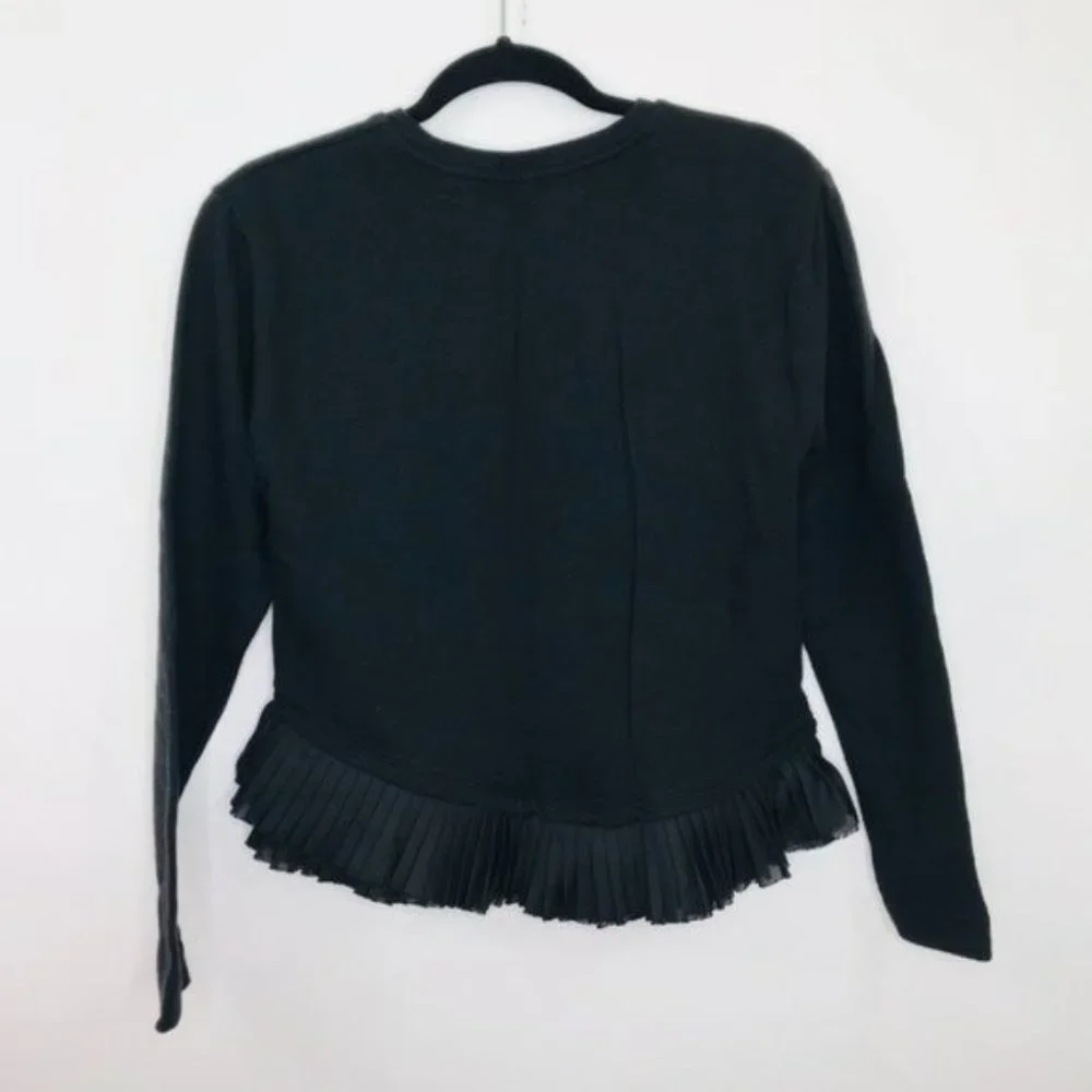J. Crew Ruffle Hem Sweater Black Size Small